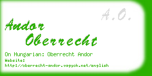 andor oberrecht business card